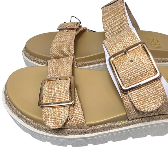 Madden NYC Flatform Sandals Adjustable Buckle Straps Women’s Size 8.5-11 Raffia - Picture 5 of 11